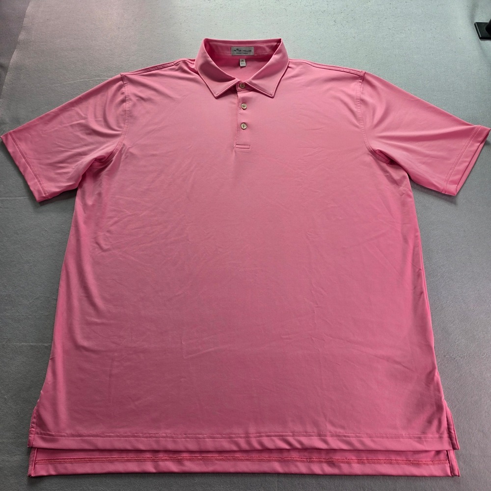 Peter Millar Summer Comfort Golf Polo Mens XL Pink Short Sleeve Preppy